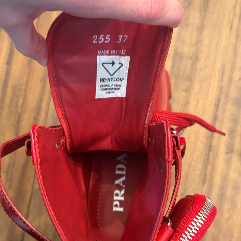 Prada Monolith Red Boots - Picture 6 of 8